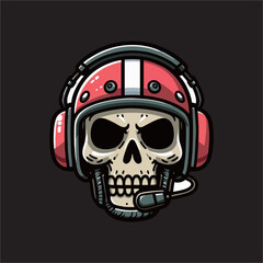 Vector Skull head wear Helmet