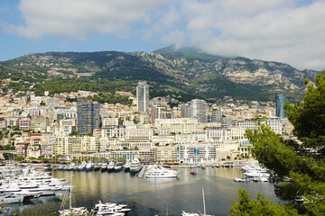 Fototapeta premium The marina and panorama of skyscrapers in Monaco