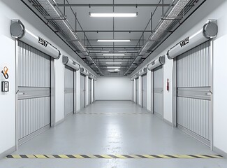 Fototapeta premium Modern Industrial Garage Doors Interior Design