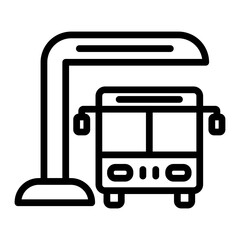 Bus Station Vector Icon Design