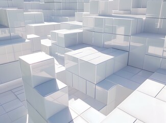 Fototapeta premium Abstract White Cube Structure