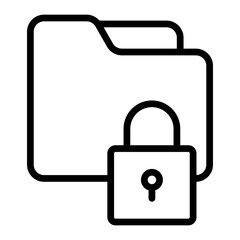 Folder Lock Vector Icon Design