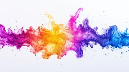 Obraz premium Abstract ink blots with vibrant colors spreading across a white background