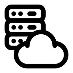 cloud database, cloud hosting, cloud server, cloud data, cloud computing, cloud storage outline icon