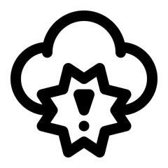 Obraz premium cloud error, cloud exclamation, cloud warning, cloud computing, error, trouble, problem outline icon