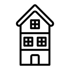 House Vector Line Icon Design