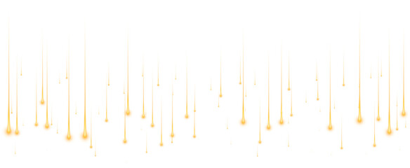 Gold Glowing Sparkling Rain. Falling Meteorite Star © Maryna Stryzhak