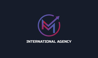 Best Monogram logo, Morden marketing logo, luxury marketing logo vector template, and marketing company logo