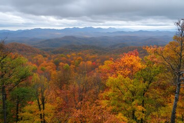 Fototapeta premium Autumn Foliage on Mountain Ranges