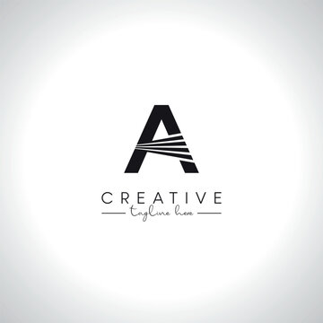 Alphabet Letter A Modern Artistic Zebra Lines Logo Design. Initial Vector Template.