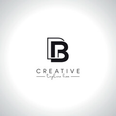 Alphabet Letter B Modern Artistic Line Logo Design. Initial Vector Template.