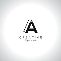 Alphabet Letter AA Modern Artistic Line Logo Design. Initial Vector Template.