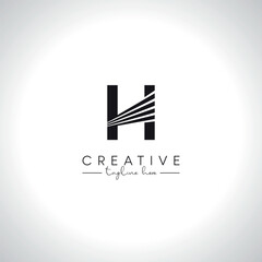 Alphabet Letter H Modern Artistic Zebra Lines Logo Design. Initial Vector Template.