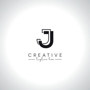 Alphabet Letter J Modern Artistic Line Logo Design. Initial Vector Template.