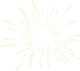 Gold Glowing Transparent Firework. New Year Sparkler Star