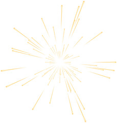 Gold Glowing Transparent Firework. New Year Sparkler Star