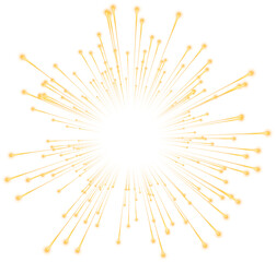 Gold Glowing Transparent Firework. New Year Sparkler Star © Maryna Stryzhak