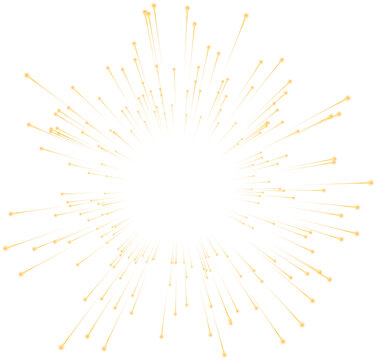 Gold Glowing Transparent Firework. New Year Sparkler Star