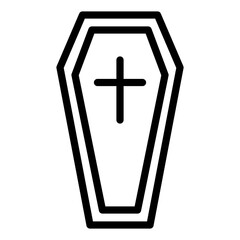 Obraz premium Coffin icon in outline style