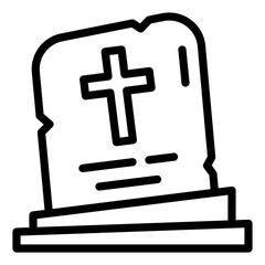 Tombstone icon in outline style