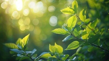 Sunlight Filtering Through Green Leaves