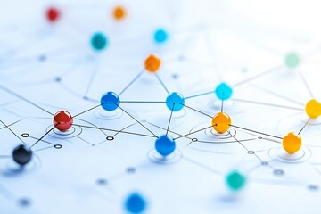 Abstract visualization of interconnected nodes and links, representing data and network structure in a digital environment.