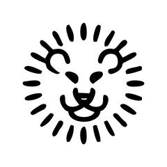 Black lion icon. Lion glyph. Lion Silhouette