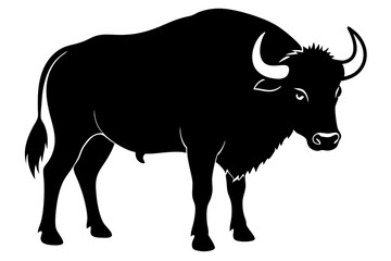 Buffalo silhouette vector art illustration