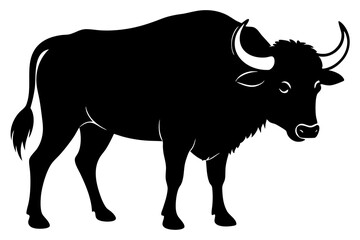 Buffalo silhouette vector art illustration