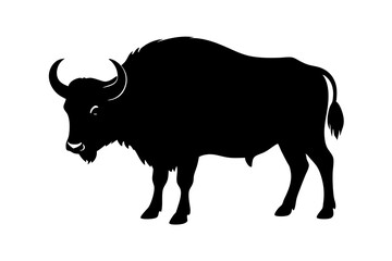 Buffalo silhouette vector art illustration