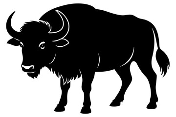 Buffalo silhouette vector art illustration