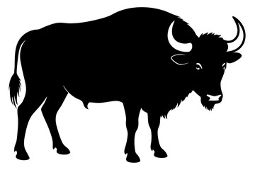 Buffalo silhouette vector art illustration