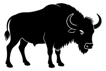 Buffalo silhouette vector art illustration