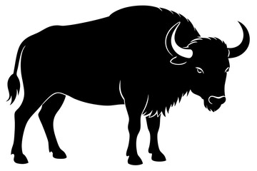 Buffalo silhouette vector art illustration