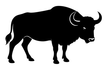 Buffalo silhouette vector art illustration