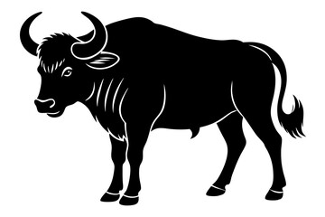 Buffalo silhouette vector art illustration