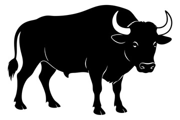 Buffalo silhouette vector art illustration
