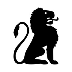 Black lion icon. Lion glyph. Lion Silhouette