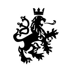Black lion icon. Lion glyph. Lion Silhouette