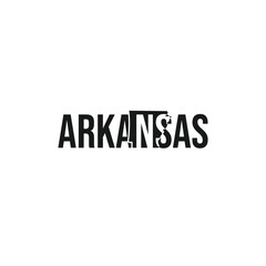 arkansas state symbol, map icon with vector silhouette