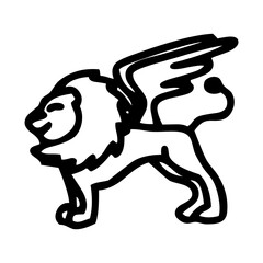Black lion icon. Lion glyph. Lion Silhouette