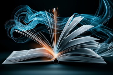 Tilt perspective of a brand guideline book representing brand fit sentiment and compatibility digital painting abstract background more clarity with clear light and sharp focus high detailed