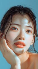 Portrait of a Young Asian Woman with Wet Hair