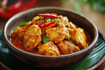 Fototapeta premium Chicken Rendang, A variation that uses chicken instead of beef.