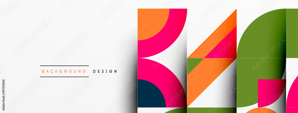 Poster modern geometrical abstract background - circles. business or technology presentation design