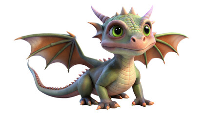 Obraz premium baby dragon 3d on a transparent background