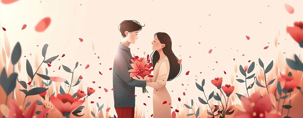 Marriage proposal template with romantic designs and ample room for content