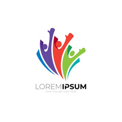 Fototapeta premium icons of a group of people represent social icons, charity logos