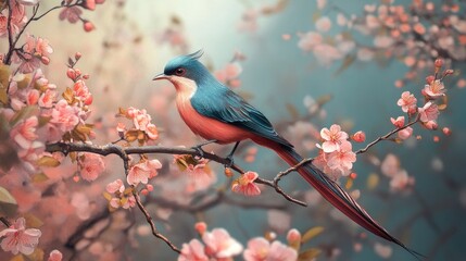 Obraz premium 3D wallpaper design for beautiful bird , ai