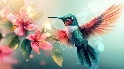 Obraz premium 3D wallpaper design for beautiful bird , ai